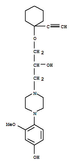 139051-76-6  1-Piperazineethanol, a-[[(1-ethynylcyclohexyl)oxy]methyl]-4-(4-hydroxy-2-methoxyphenyl)-