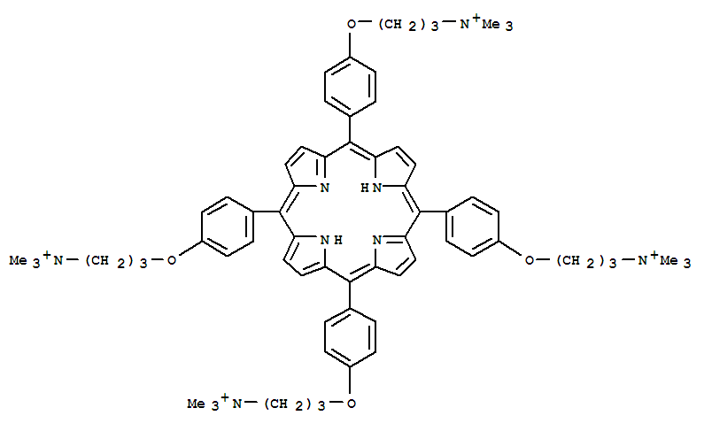 143266-26-6  1-Propanaminium,3,3',3'',3'''-[21H,23H-porphine-5,10,15,20-tetrayltetrakis(4,1-phenyleneoxy)]tetrakis[N,N,N-trimethyl-(9CI)