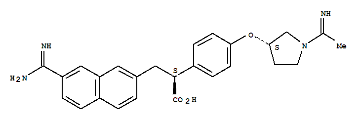 150612-55-8  2-Naphthalenepropanoicacid, 7-(aminoiminomethyl)-a-[4-[[(3S)-1-(1-iminoethyl)-3-pyrrolidinyl]oxy]phenyl]-, (aS)-