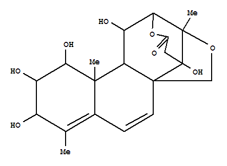 152340-69-7  4H-6a,2,6-(Methanoxymetheno)-2H-naphth[1,2-d]oxocin-4-one,1,5,6,10,11,12,12a,12b-octahydro-1,6,10,11,12-pentahydroxy-9,12a,15-trimethyl-,(1R,2S,6S,6aS,10S,11S,12S,12aR,12bR,15R)- (9CI)