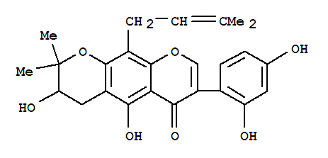 156162-08-2  2H,6H-Benzo[1,2-b:5,4-b']dipyran-6-one,7-(2,4-dihydroxyphenyl)-3,4-dihydro-3,5-dihydroxy-2,2-dimethyl-10-(3-methyl-2-butenyl)-(9CI)