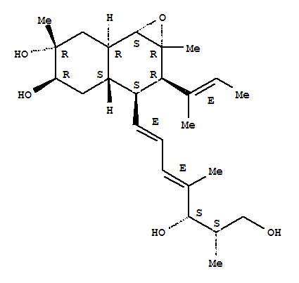 162341-18-6  Naphth[1,2-b]oxirene-5,6-diol,3-[(1E,3E,5S,6S)-5,7-dihydroxy-4,6-dimethyl-1,3-heptadien-1-yl]decahydro-1a,6-dimethyl-2-[(1E)-1-methyl-1-propen-1-yl]-,(1aR,2R,3S,3aS,5R,6R,7aR,7bS)-