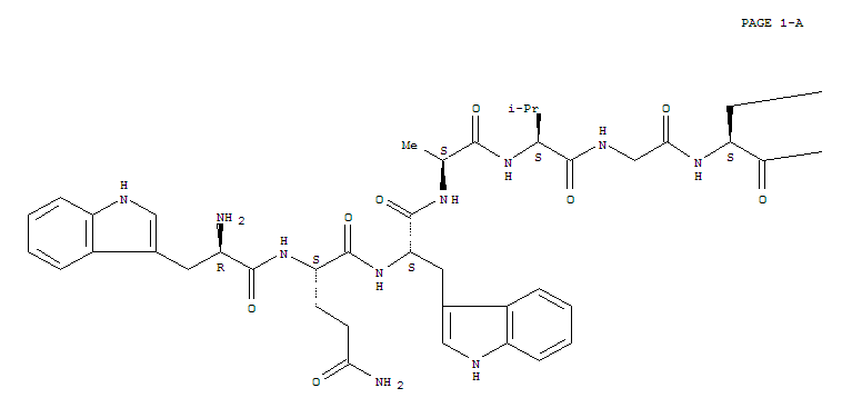 163759-24-8  3-9-Ranatensin,3-D-tryptophan-9-[N-[(1S)-1-[[(4R)-4-(aminocarbonyl)-3-thiazolidinyl]methyl]-3-methylbutyl]-L-histidinamide]-(9CI)