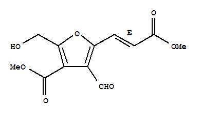 165337-75-7  3-Furancarboxylic acid,4-formyl-2-(hydroxymethyl)-5-[(1E)-3-methoxy-3-oxo-1-propen-1-yl]-, methylester