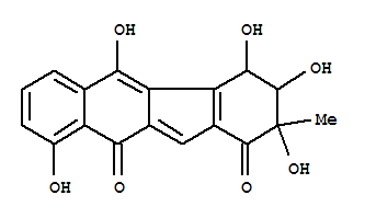 165467-68-5  1H-Benzo[b]fluorene-1,10(2H)-dione,3,4-dihydro-2,3,4,5,9-pentahydroxy-2-methyl- (9CI)