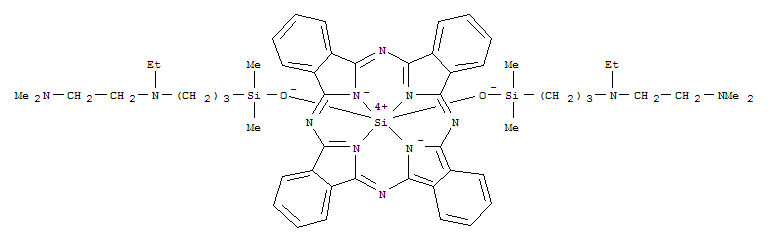 167945-54-2  Silicon,bis[[3-[[2-(dimethylamino)ethyl]ethylamino]propyl]dimethylsilanolato-kO][29H,31H-phthalocyaninato(2-)-kN29,kN30,kN31,kN32]-, (OC-6-12)- (9CI)