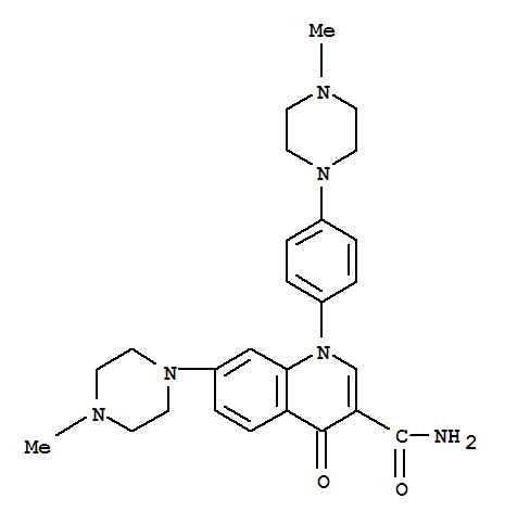 169181-21-9  3-Quinolinecarboxamide,1,4-dihydro-7-(4-methyl-1-piperazinyl)-1-[4-(4-methyl-1-piperazinyl)phenyl]-4-oxo-