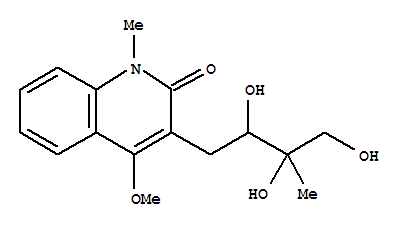 169306-07-4  2(1H)-Quinolinone,4-methoxy-1-methyl-3-(2,3,4-trihydroxy-3-methylbutyl)-