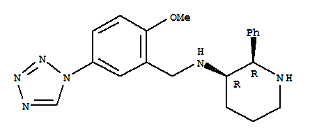 173143-05-0  3-Piperidinamine,N-[[2-methoxy-5-(1H-tetrazol-1-yl)phenyl]methyl]-2-phenyl-, (2R,3R)-