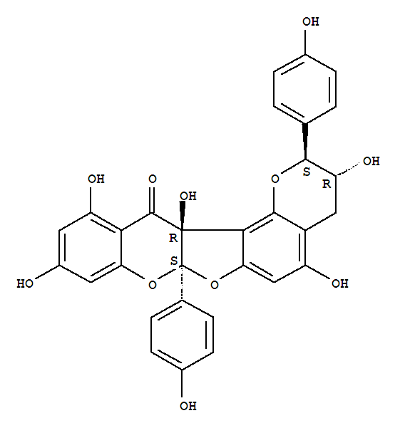 178897-27-3  2H,13H-Furo[2,3-b:5,4-h']bis[1]benzopyran-13-one,3,4,7a,13a-tetrahydro-3,5,10,12,13a-pentahydroxy-2,7a-bis(4-hydroxyphenyl)-,(2S,3R,7aS,13aR)-