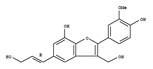 179234-02-7  3-Benzofuranmethanol,7-hydroxy-2-(4-hydroxy-3-methoxyphenyl)-5-[(1E)-3-hydroxy-1-propen-1-yl]-