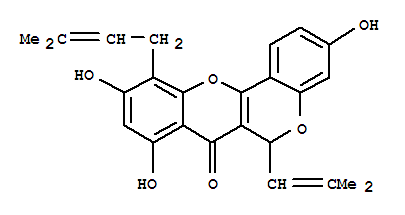 19275-51-5  6H,7H-[1]Benzopyrano[4,3-b][1]benzopyran-7-one,3,8,10-trihydroxy-11-(3-methyl-2-buten-1-yl)-6-(2-methyl-1-propen-1-yl)-,stereoisomer