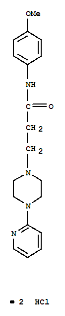 104373-75-3  1-Piperazinepropanamide,N-(4-methoxyphenyl)-4-(2-pyridinyl)-, hydrochloride (1:2)