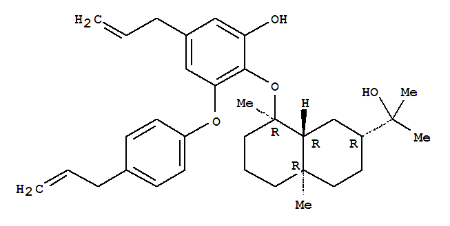 125196-78-3  2-Naphthalenemethanol,decahydro-8-[2-hydroxy-4-(2-propen-1-yl)-6-[4-(2-propen-1-yl)phenoxy]phenoxy]-a,a,4a,8-tetramethyl-, (2R,4aR,8R,8aR)-