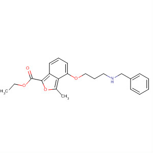 279230-22-7  2-Benzofurancarboxylic acid,3-methyl-4-[3-[(phenylmethyl)amino]propoxy]-, ethyl ester