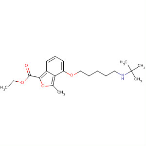 279230-29-4  2-Benzofurancarboxylic acid,4-[[5-[(1,1-dimethylethyl)amino]pentyl]oxy]-3-methyl-, ethyl ester
