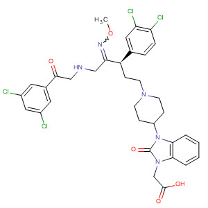 280141-18-6  1H-Benzimidazole-1-acetic acid,3-[1-[(3R)-5-[(3,5-dichlorobenzoyl)methylamino]-3-(3,4-dichlorophenyl)-4-(methoxyimino)pentyl]-4-piperidinyl]-2,3-dihydro-2-oxo-