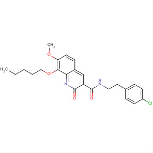 283178-73-4  3-Quinolinecarboxamide,N-[2-(4-chlorophenyl)ethyl]-1,2-dihydro-7-methoxy-2-oxo-8-(pentyloxy)-