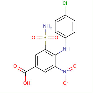 28395-37-1  Benzoic acid, 3-(aminosulfonyl)-4-[(4-chlorophenyl)amino]-5-nitro-