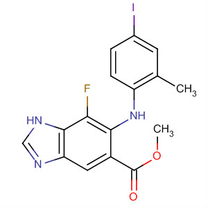 284030-62-2  1H-Benzimidazole-5-carboxylic acid,7-fluoro-6-[(4-iodo-2-methylphenyl)amino]-, methyl ester