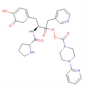 286456-34-6  L-Tyrosine, 5-oxo-1-(3-pyridinylmethyl)-L-prolyl-,4-(2-pyridinyl)-1-piperazinecarboxylate (ester)