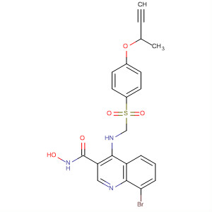 287379-31-1  3-Quinolinecarboxamide,8-bromo-4-[[[4-(2-butynyloxy)phenyl]sulfonyl]methylamino]-N-hydroxy-