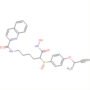 287391-65-5  2-Quinolinecarboxamide,N-[5-[[4-(2-butynyloxy)phenyl]sulfinyl]-6-(hydroxyamino)-6-oxohexyl]-