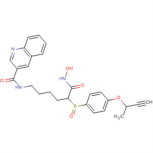 287391-69-9  3-Quinolinecarboxamide,N-[5-[[4-(2-butynyloxy)phenyl]sulfinyl]-6-(hydroxyamino)-6-oxohexyl]-
