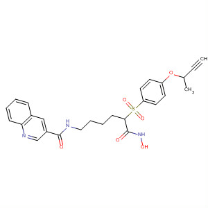 287391-80-4  3-Quinolinecarboxamide,N-[5-[[4-(2-butynyloxy)phenyl]sulfonyl]-6-(hydroxyamino)-6-oxohexyl]-