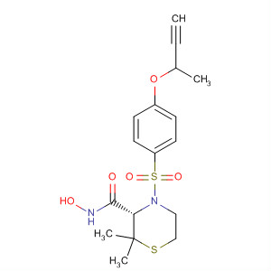 287403-39-8  3-Thiomorpholinecarboxamide,4-[[4-(2-butynyloxy)phenyl]sulfonyl]-N-hydroxy-2,2-dimethyl-, (3S)-