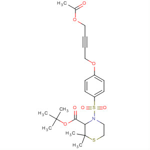 287408-33-7  3-Thiomorpholinecarboxylic acid,4-[[4-[[4-(acetyloxy)-2-butynyl]oxy]phenyl]sulfonyl]-2,2-dimethyl-,1,1-dimethylethyl ester, (3S)-
