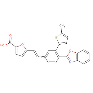 288102-33-0  2-Furancarboxylic acid,5-[2-[4-(2-benzoxazolyl)-3-(5-methyl-2-thienyl)phenyl]ethenyl]-