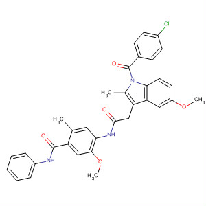 288853-90-7  1H-Indole-3-acetamide,1-(4-chlorobenzoyl)-5-methoxy-N-[2-methoxy-5-methyl-4-[(phenylamino)carbonyl]phenyl]-2-methyl-