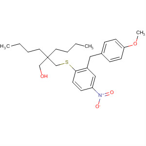 288863-77-4  1-Hexanol,2-butyl-2-[[[2-[(4-methoxyphenyl)methyl]-4-nitrophenyl]thio]methyl]-