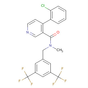 290296-42-3  3-Pyridinecarboxamide,N-[[3,5-bis(trifluoromethyl)phenyl]methyl]-4-(2-chlorophenyl)-N-methyl-