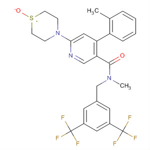 290296-91-2  3-Pyridinecarboxamide,N-[[3,5-bis(trifluoromethyl)phenyl]methyl]-N-methyl-4-(2-methylphenyl)-6-(1-oxido-4-thiomorpholinyl)-