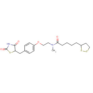 292615-76-0  1,2-Dithiolane-3-pentanamide,N-[2-[4-[(2,4-dioxo-5-thiazolidinyl)methyl]phenoxy]ethyl]-N-methyl-