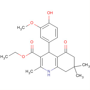294198-05-3  3-Quinolinecarboxylic acid,1,4,5,6,7,8-hexahydro-4-(4-hydroxy-3-methoxyphenyl)-2,7,7-trimethyl-5-oxo-, ethyl ester