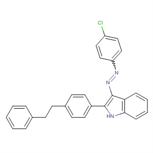 294674-23-0  1H-Indole, 3-[(4-chlorophenyl)azo]-2-[4-(2-phenylethyl)phenyl]-