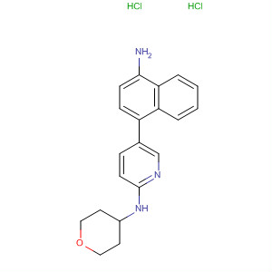 294852-88-3  2-Pyridinamine,5-(4-amino-1-naphthalenyl)-N-(tetrahydro-2H-pyran-4-yl)-,dihydrochloride