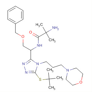 295331-48-5  Propanamide,2-amino-N-[1-[5-[(1,1-dimethylethyl)thio]-4-[3-(4-morpholinyl)propyl]-4H-1,2,4-triazol-3-yl]-2-(phenylmethoxy)ethyl]-2-methyl-