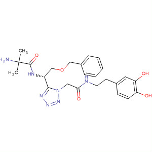 295334-19-9  1H-Tetrazole-1-acetamide,5-[(1S)-1-[(2-amino-2-methyl-1-oxopropyl)amino]-2-(phenylmethoxy)ethyl]-N-[2-(3,4-dihydroxyphenyl)ethyl]-
