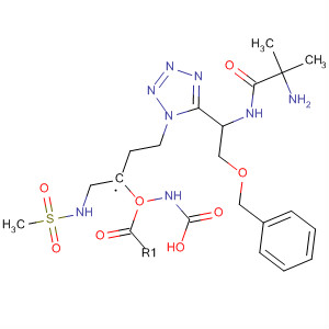 295334-40-6  Carbamic acid, [2-[(methylsulfonyl)amino]ethyl]-,2-[5-[(1S)-1-[(2-amino-2-methyl-1-oxopropyl)amino]-2-(phenylmethoxy)ethyl]-1H-tetrazol-1-yl]ethyl ester