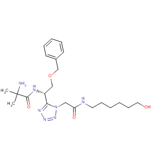 295334-47-3  1H-Tetrazole-1-acetamide,5-[(1S)-1-[(2-amino-2-methyl-1-oxopropyl)amino]-2-(phenylmethoxy)ethyl]-N-(6-hydroxyhexyl)-