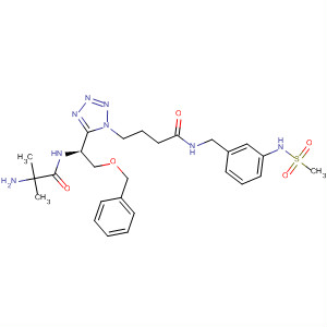 295334-65-5  1H-Tetrazole-1-butanamide,5-[(1S)-1-[(2-amino-2-methyl-1-oxopropyl)amino]-2-(phenylmethoxy)ethyl]-N-[[3-[(methylsulfonyl)amino]phenyl]methyl]-