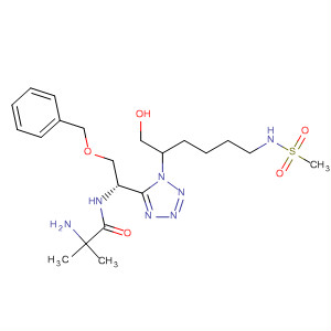 295334-91-7  Propanamide,2-amino-N-[(1S)-1-[1-[1-(hydroxymethyl)-5-[(methylsulfonyl)amino]pentyl]-1H-tetrazol-5-yl]-2-(phenylmethoxy)ethyl]-2-methyl-