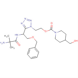 295336-01-5  1-Piperidinecarboxylic acid, 4-(hydroxymethyl)-,2-[5-[(1S)-1-[(2-amino-2-methyl-1-oxopropyl)amino]-2-(phenylmethoxy)ethyl]-1H-tetrazol-1-yl]ethyl ester