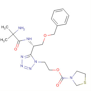 295336-24-2  3-Thiazolidinecarboxylic acid,2-[5-[(1S)-1-[(2-amino-2-methyl-1-oxopropyl)amino]-2-(phenylmethoxy)ethyl]-1H-tetrazol-1-yl]ethyl ester