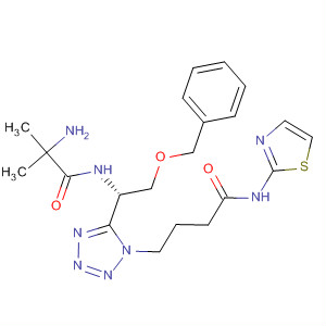 295336-55-9  1H-Tetrazole-1-butanamide,5-[(1S)-1-[(2-amino-2-methyl-1-oxopropyl)amino]-2-(phenylmethoxy)ethyl]-N-2-thiazolyl-