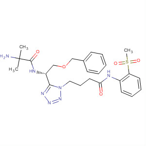 295336-56-0  1H-Tetrazole-1-butanamide,5-[(1S)-1-[(2-amino-2-methyl-1-oxopropyl)amino]-2-(phenylmethoxy)ethyl]-N-[2-(methylsulfonyl)phenyl]-